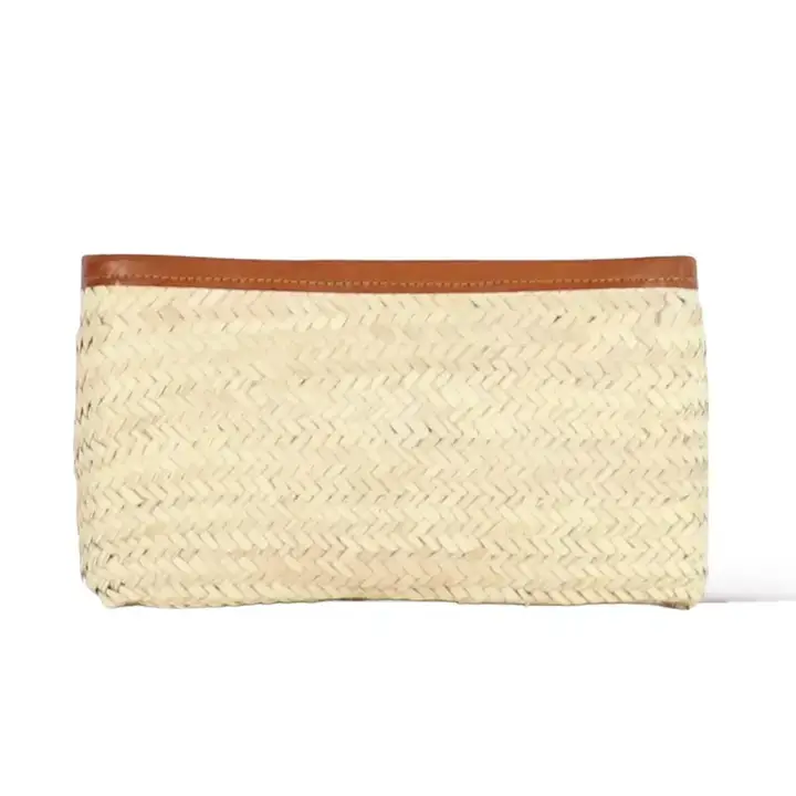 High crafty - Wholesale Clutch Bag - Women's - Handmade Straw Clutch Bag – Natural Palm Leaf Doum Clutch 7