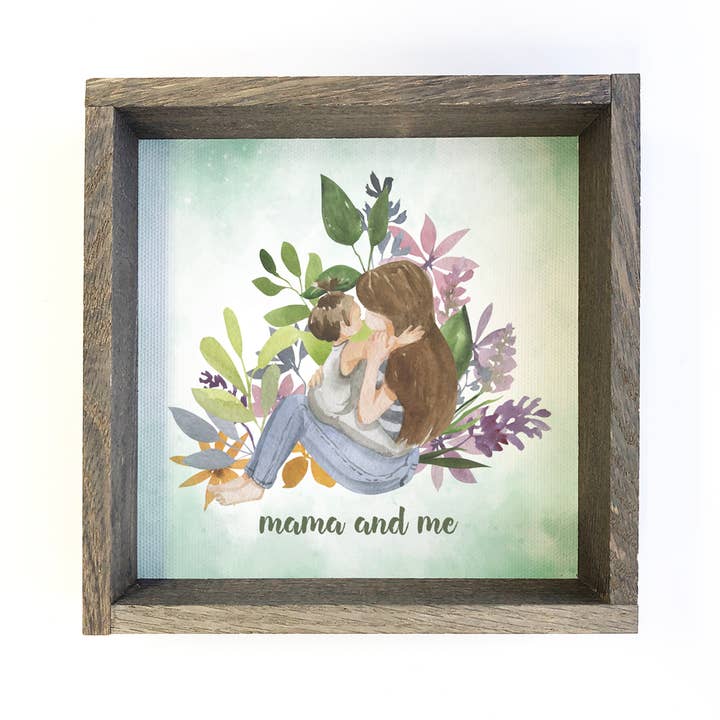 Mother's Day Gift- Mama & Me Cute Small Canvas Sign for wholesale by Hangout Home
