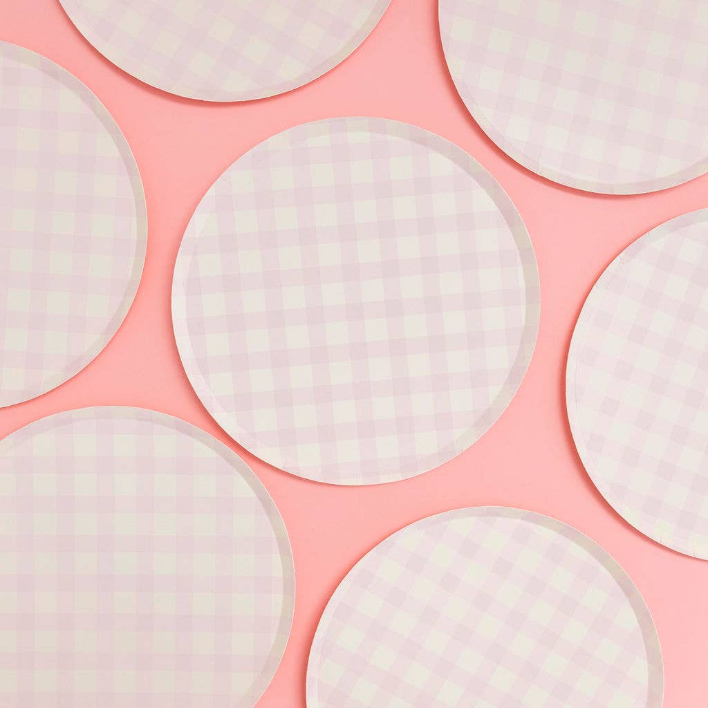 Festive Fun Co. - Wholesale Disposable Plate - Pink Gingham Plate1