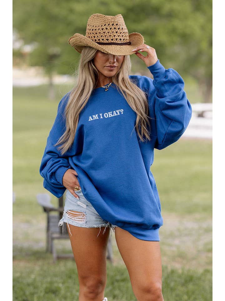 Girl Tribe Co - Wholesale Graphic Sweatshirt - Women's - Am I Okay? Sweatshirt1