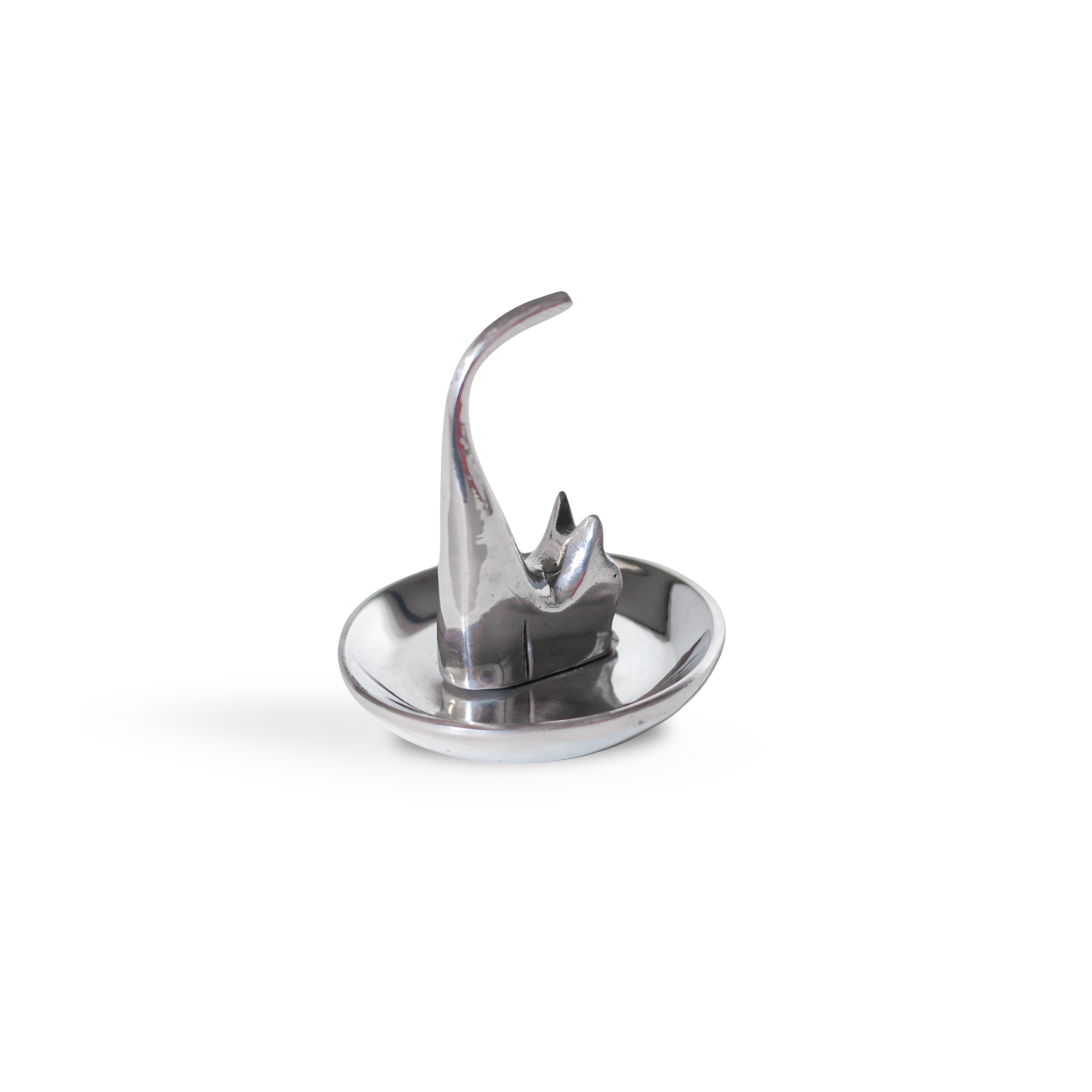 BLISSARA - Wholesale Jewelry Dish - Cat Jewelry Dish, Modern Silver-Like Pewter Cat Ring Holder2