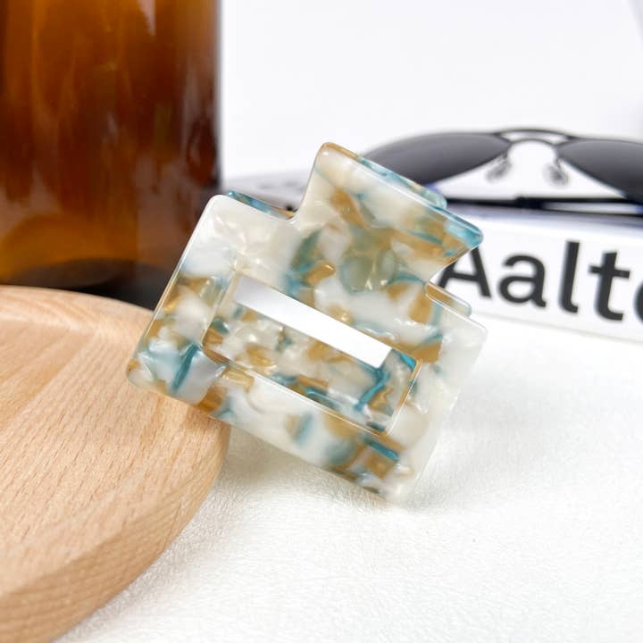 TheDivaSoap - Wholesale Hair Clip - Women's - Square Acetate Hair Clips Multicolor Small Claw Clip