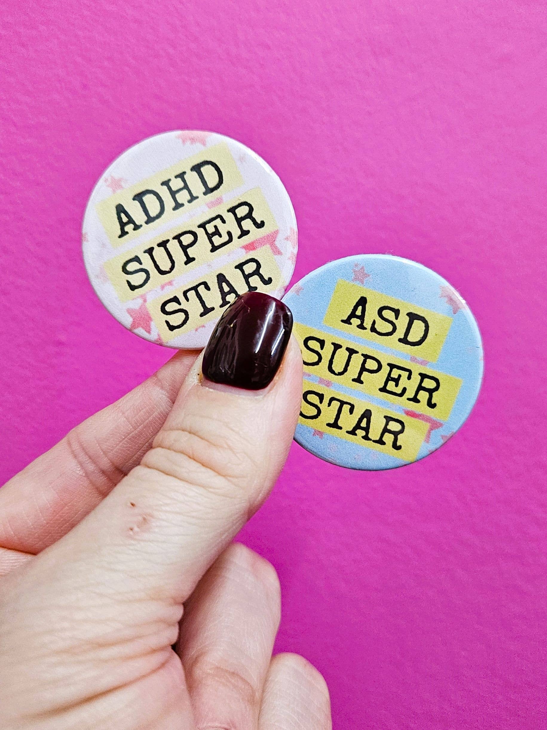 Paula and the Pencils – wholesale Brooch – ADHD Superstar Badge1