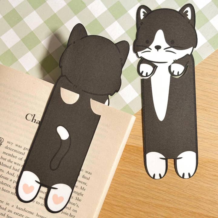 izzoo - Wholesale Bookmark - Tuxedo Cat Peeking Bookmark3