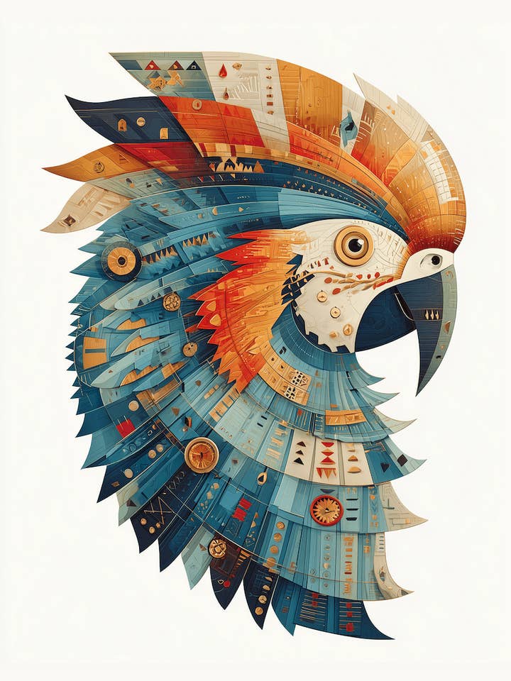 Magischer Mächtiger Ara Kunstdruck - 8"x10" Kunstwerk für den Großhandel von Mowbi