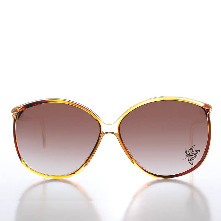 Óculos de Sol Vintage Boho com Strass dos Anos 80 - Belinda por atacado de SUNGLASS MUSEUM