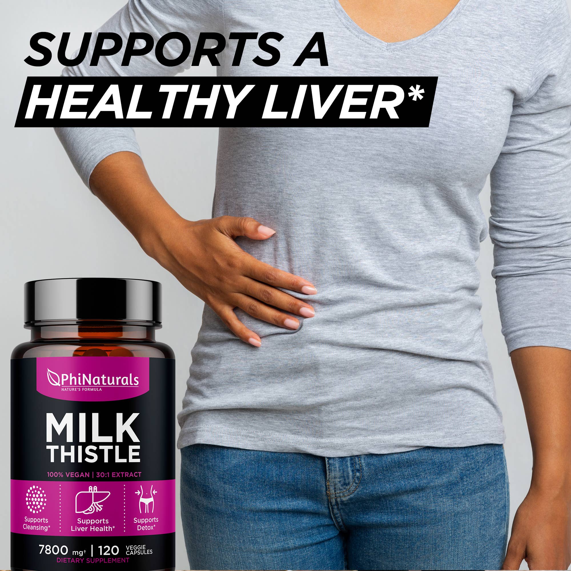 Excel Nutritionals LLC DBA Phi Naturals - Wholesale Oral Supplement/Vitamin - Milk Thistle Silymarin 30x Extract Supplement8