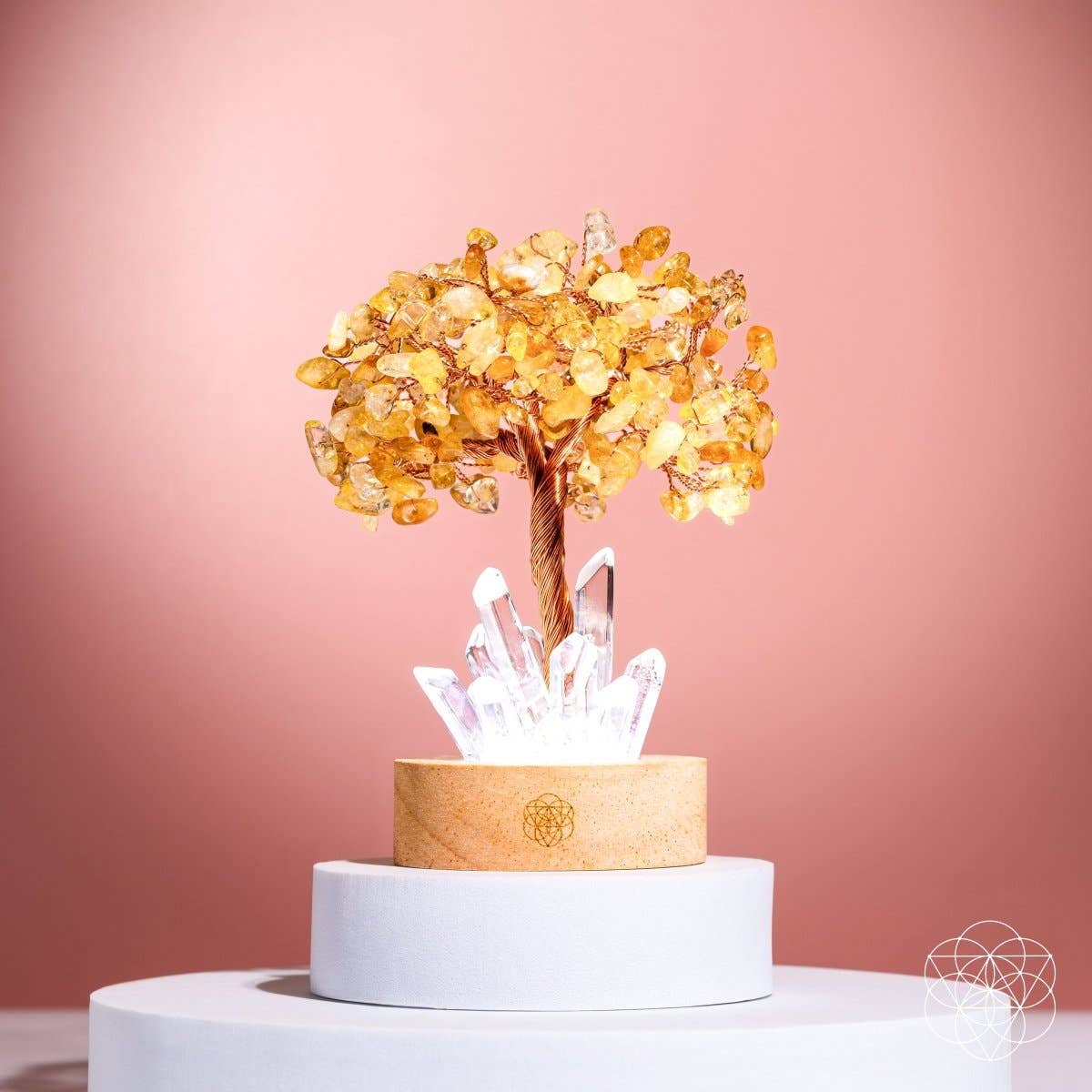 Conscious Items - Wholesale Accent/Desk Lamp - Golden Lamp of Wealth - Citrine Tree2