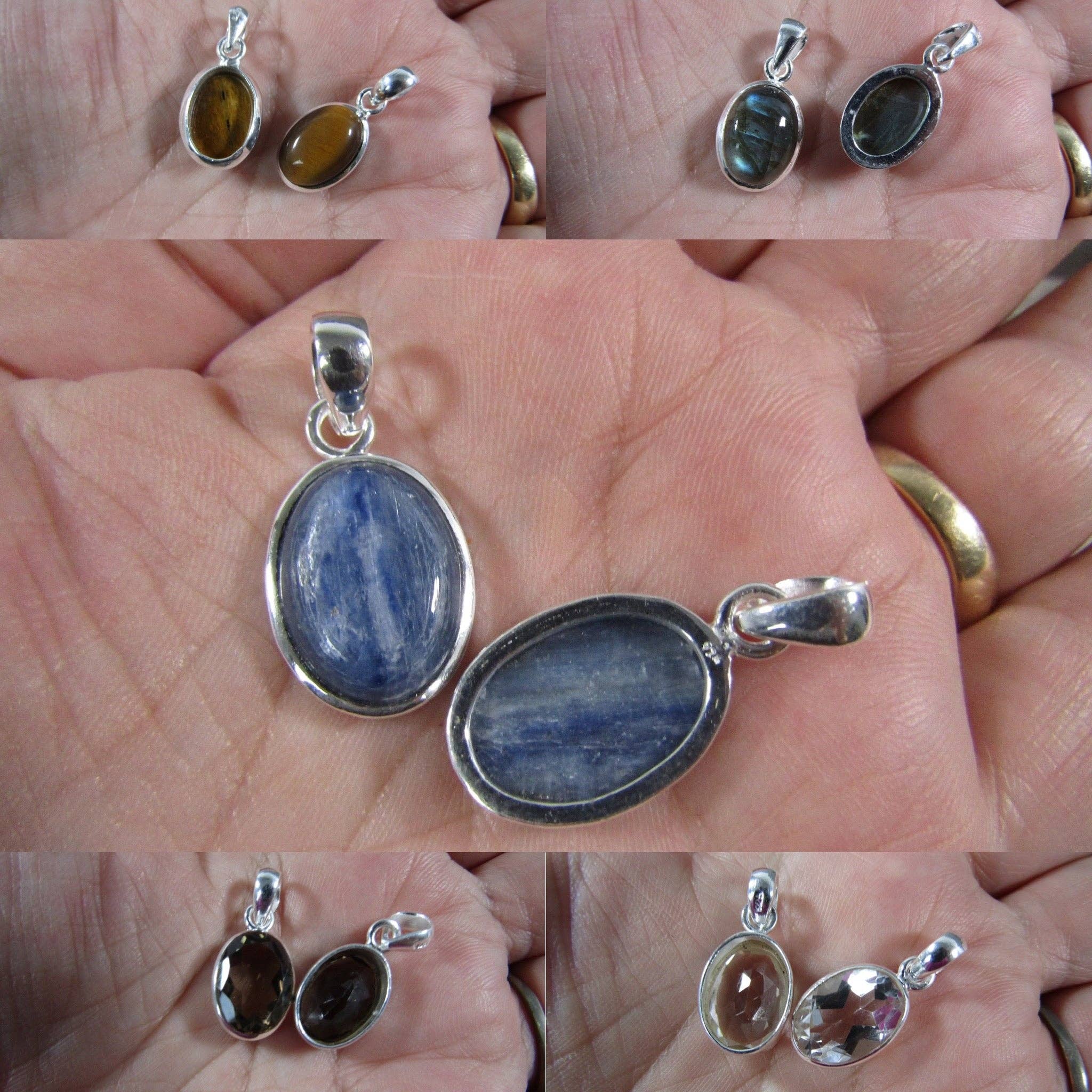 Keystone Crystals - Wholesale Individual Charm/Pendant - Sterling Silver Oval Pendants2