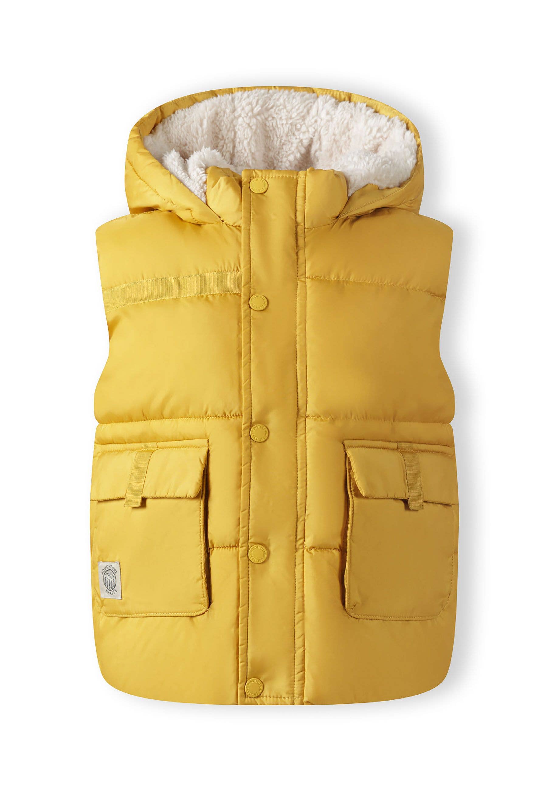 Minoti sp. z o.o. - Wholesale Outerwear Vest - Kids - Boys teddy lined gilet with hood and pockets  9m-8y beige3