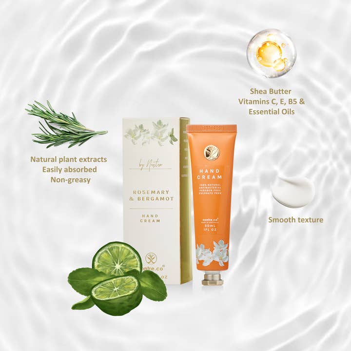 nontre.co - Wholesale Hand Cream/Lotion - Natural Hand Cream 30ml, Bergamot & Rosemary3
