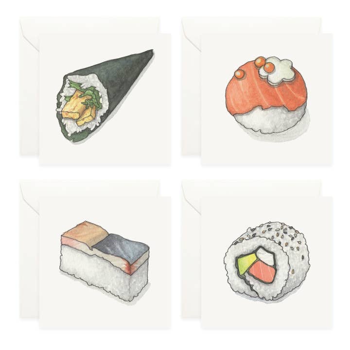Yeesan Loh - Wholesale Stationery/Notecard Set - Mini Cards Set / Sushi . Maki3