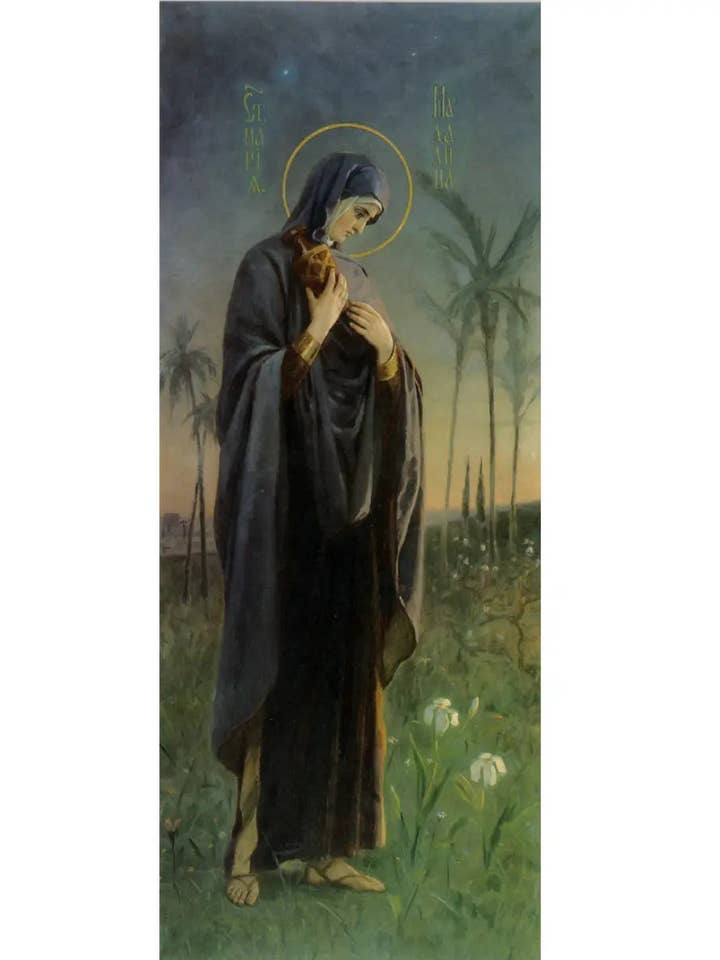 Saint Mary Magdalene Holy Equal-to-the-Apostles. Wooden orthodox icon for wholesale by Iconsofsaints