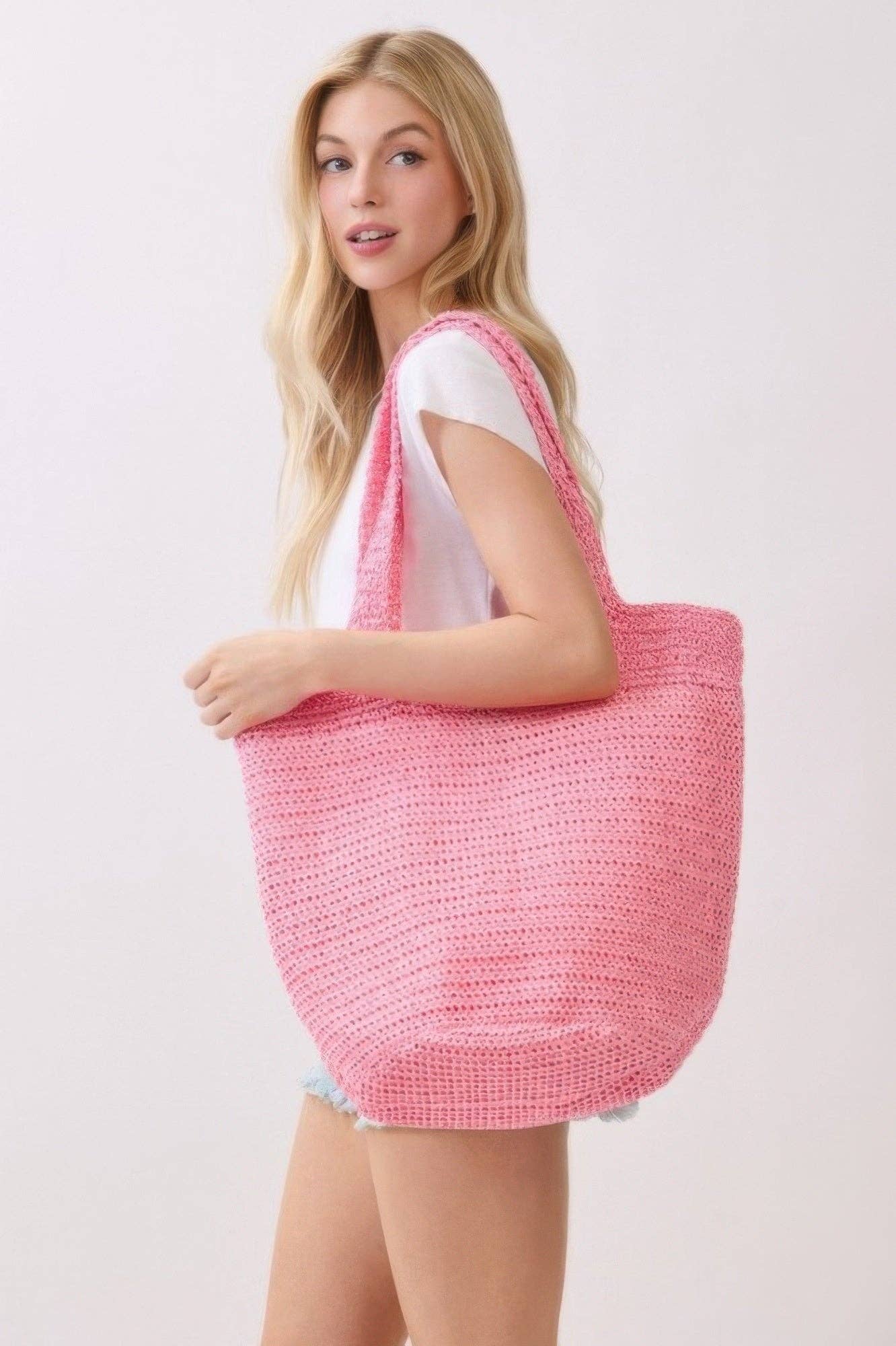 CC Wholesale Clothing - Wholesale Tote Bag - Women's - Round Bottom Handmade Strap Woven Straw Tote Bag5