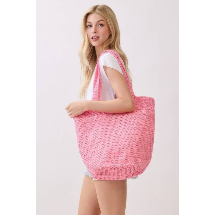 CC Wholesale Clothing - Wholesale Tote Bag - Women's - Round Bottom Handmade Strap Woven Straw Tote Bag5