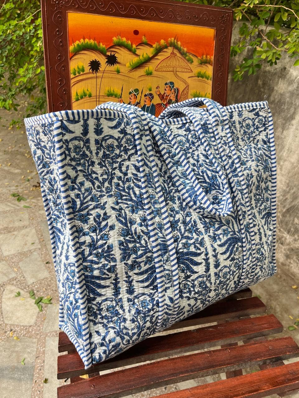 Bhawana Handicrafts - Wholesale Draagtas - Dames - Witte handblokbedrukte mooie schoudertas voor dames 4