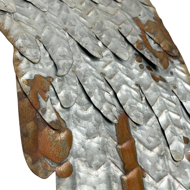 Zeckos - Wholesale Wall Accent - Set of 2 Galvanized Metal Angel Wings Wall Decor4