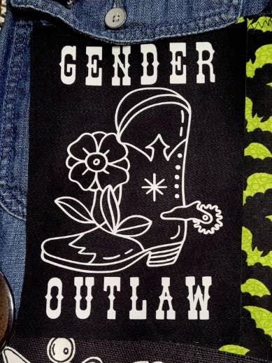 Gender Outlaw Cloth Sew On Patch for wholesale by Femmearchist