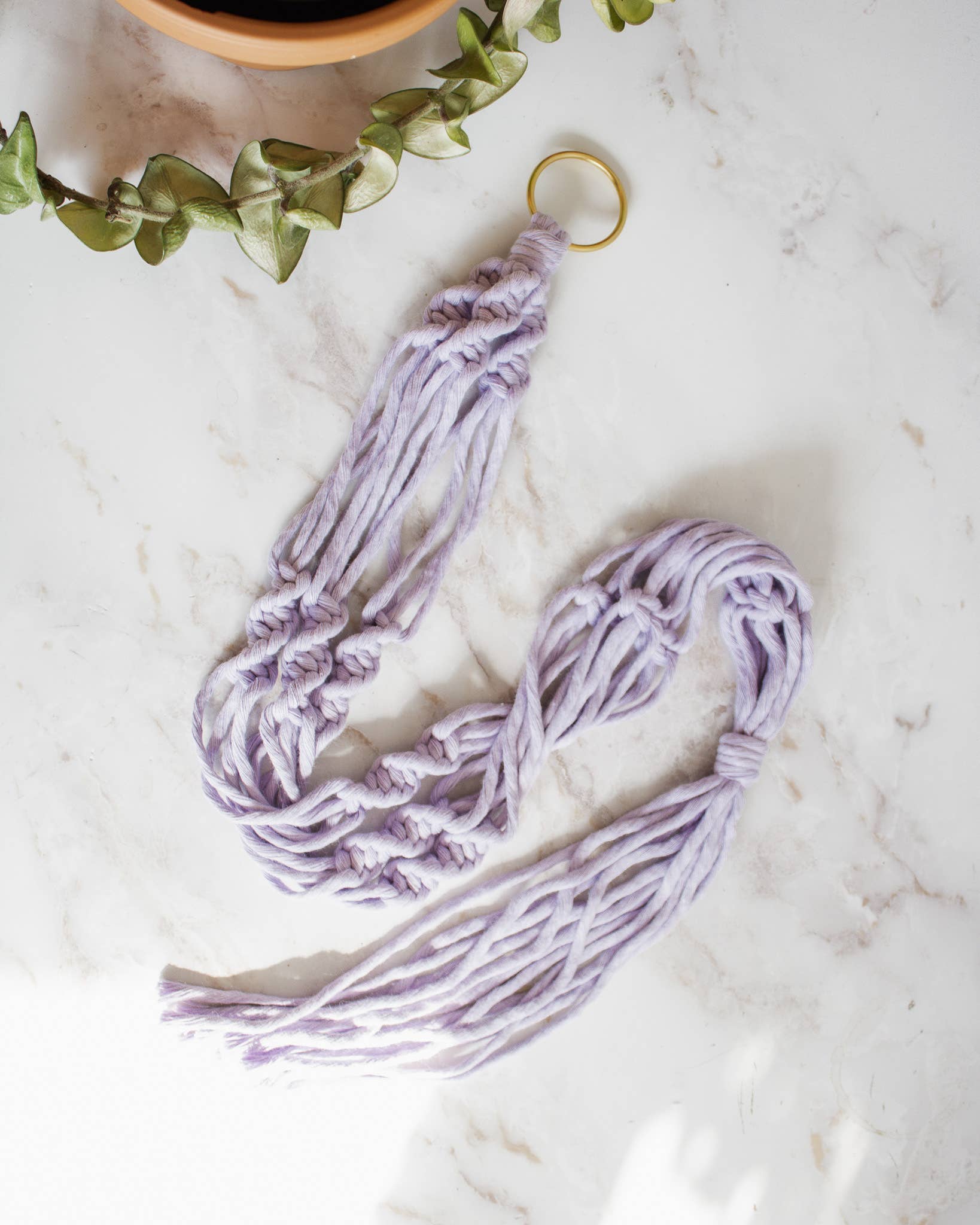 Modern Bo Studio – Vasos suspensos por atacado – Suporte para Planta em Macramê Simples com Torção16