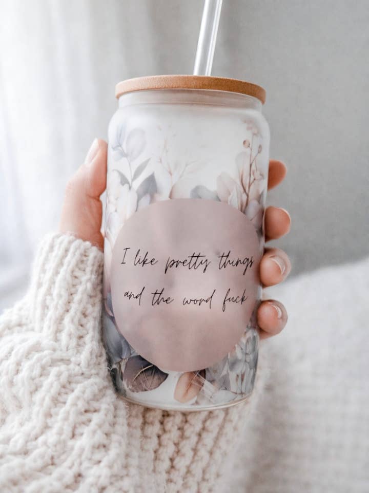 Sweary Glass Cup for wholesale by Lotus & Lace Designs