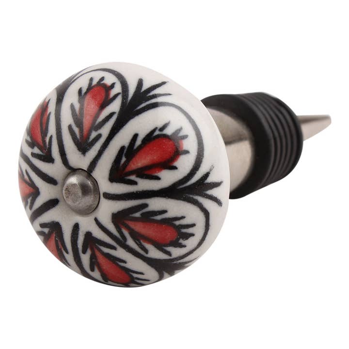 Red 1 Pack of Ceramic Drop Wine Bottle Stopper for wholesale on Faire