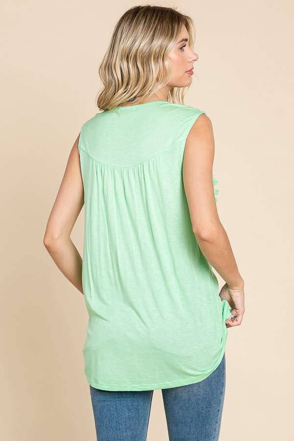 Culture Code - Wholesale Tunic - Women's - CAK1600 - LACE EMBROIDERY NECK TRIN FLARE TANK TOP9