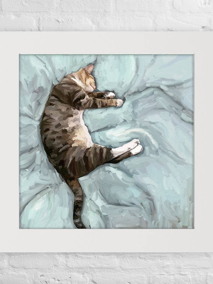 Relaxed Cat Happy Square™ for wholesale by Cathy Walters Art
