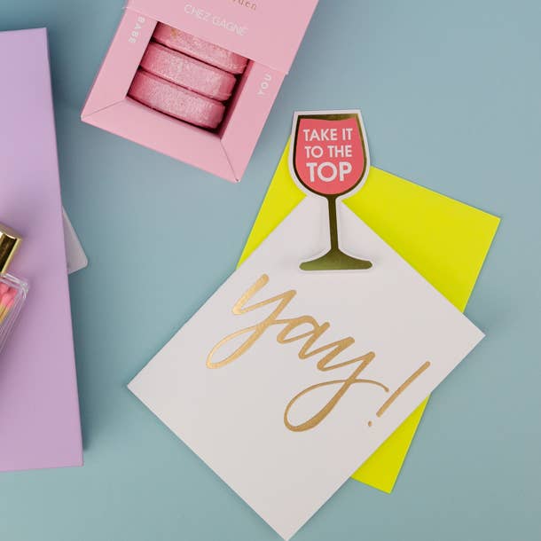 Chez Gagné - Wholesale Congratulations Card - Yay! - Congrats | Friendship | Wedding - Gold Foil Card4