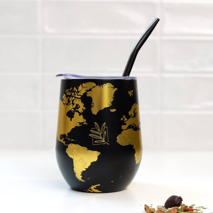 ORIGINAL MATE - Wholesale Insulated Mug/Tumbler - Mundo thermos gourd and its bombilla0