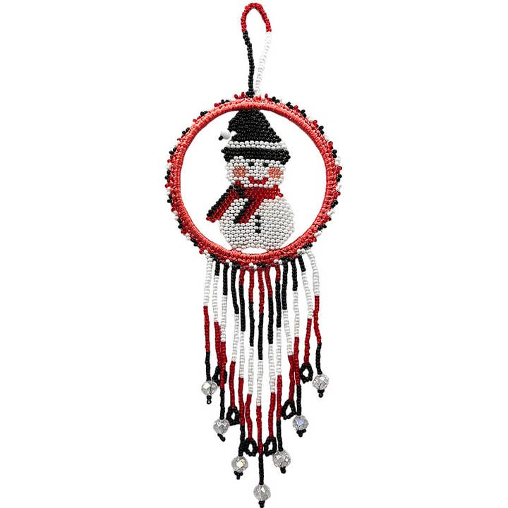 Round Beaded Christmas Holiday Dream Catcher Ornament for wholesale by Pichincha