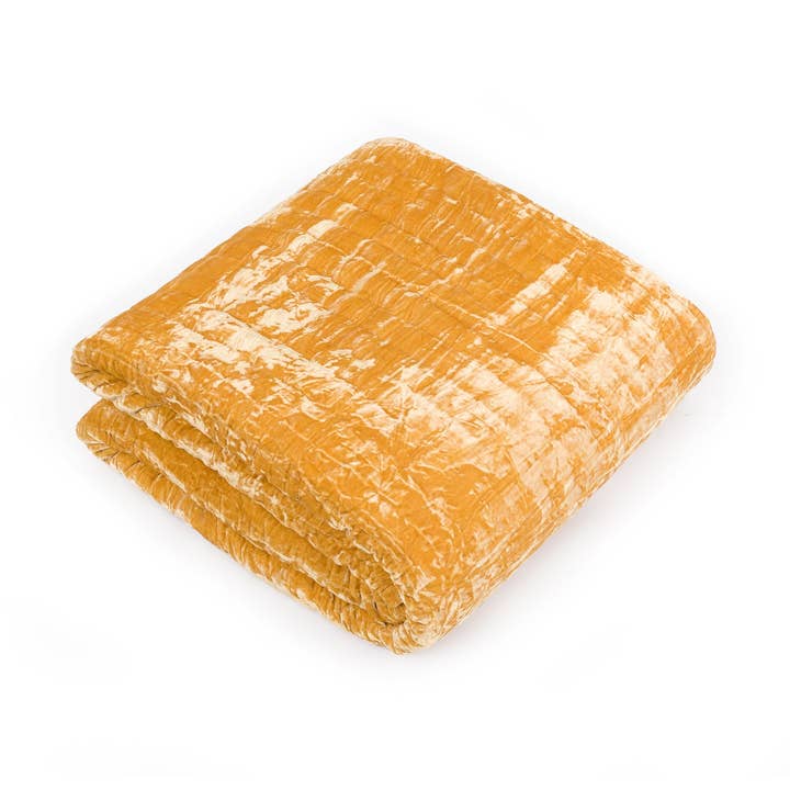 Hand Quilt Throw | Mustard for wholesale by The Annam House