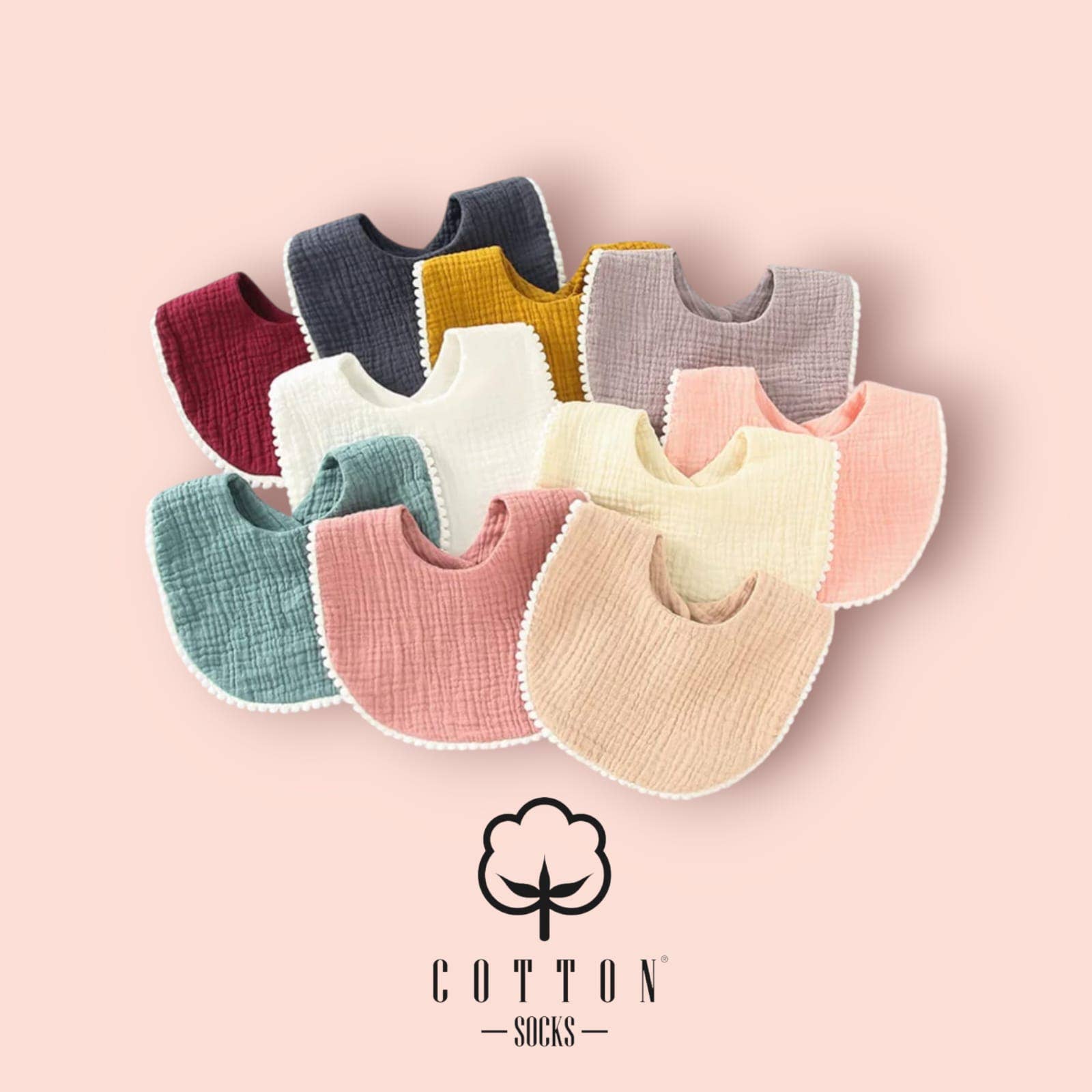 Cotton Socks - Wholesale Socks - Baby - BAO-05 Organic Cotton Bib double has 2 fabrics 25X11 cm9