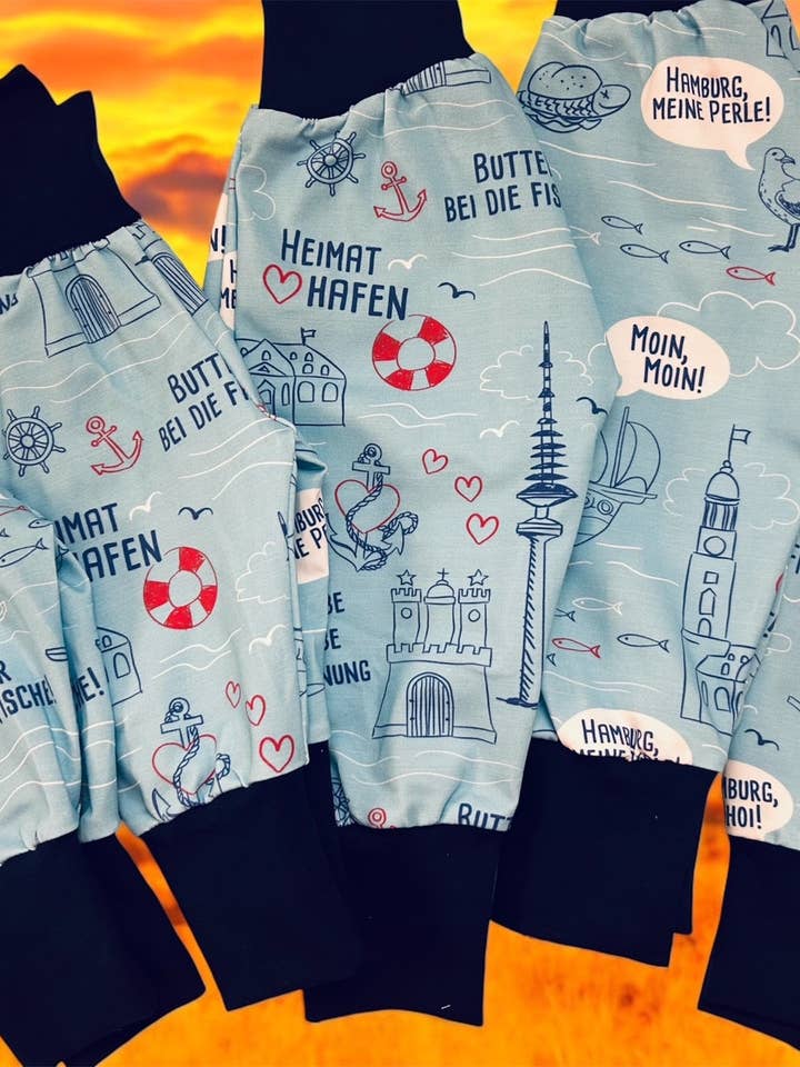 Pumphose Stedentrip Hamburg – Biologisch Katoen & Hamburg-motieven voor wholesale door Küstenfieber®