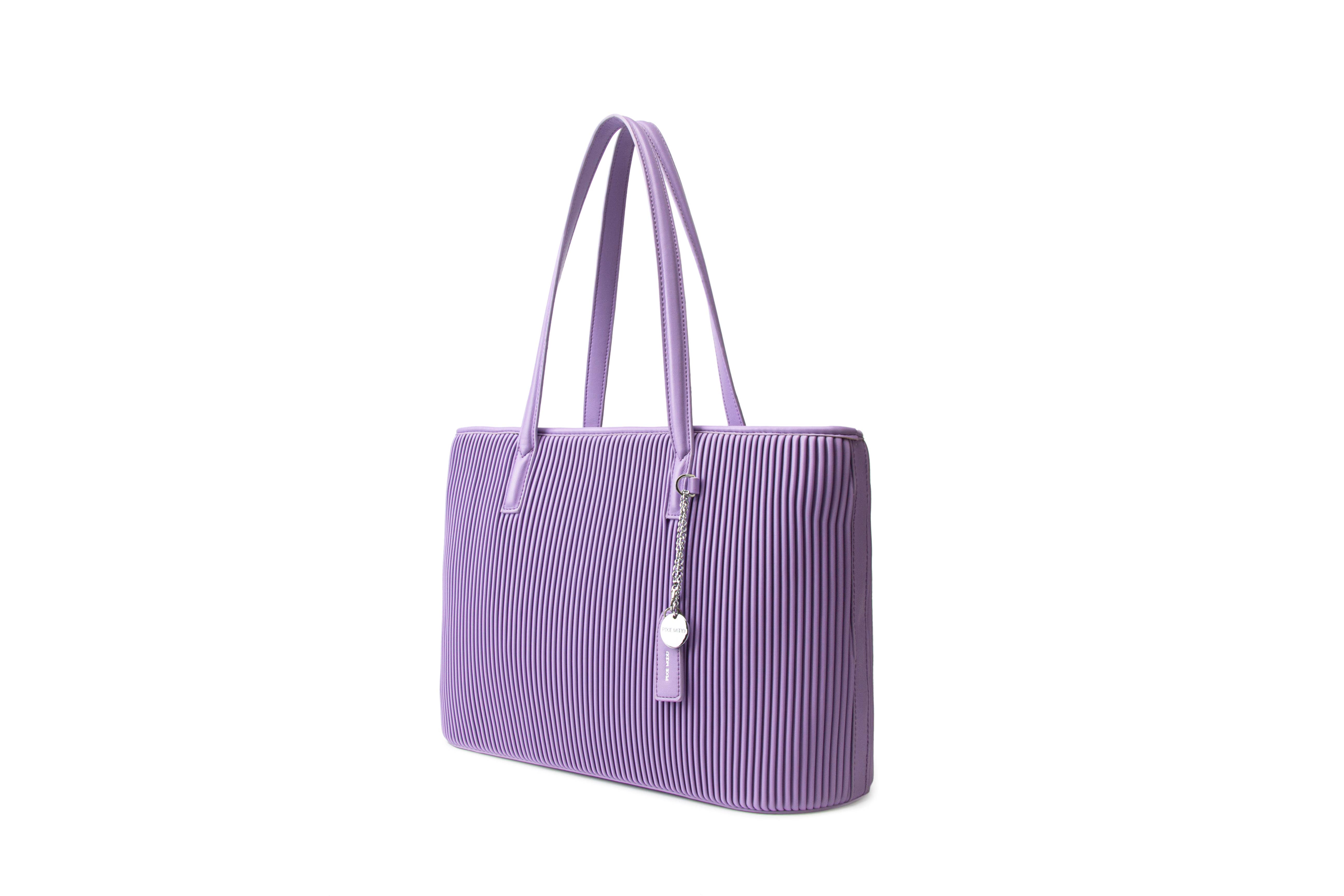 Sadie - Recycled Vegan Tote Bag - Lavender Pleated for wholesale on Faire1