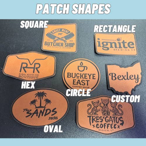 3C Etching - Vente Écusson - Patch en similicuir avec logo d'entreprise personnalisé - Adhésif1