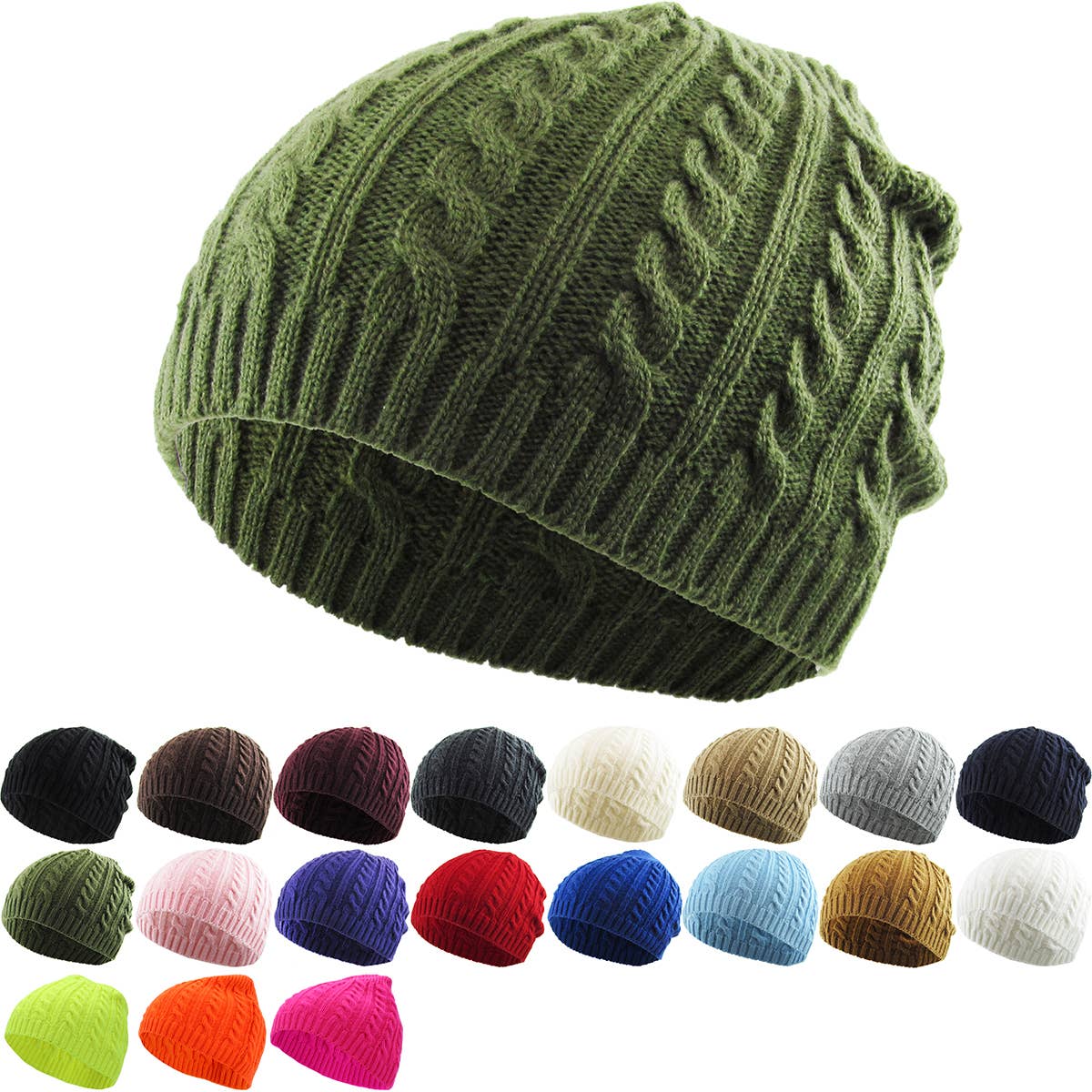 KBETHOS - Wholesale Beanie - Unisex - Cuffless Cable Knit Beanie95