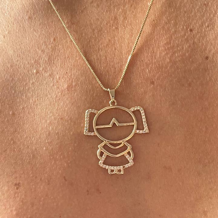 Collana bambino o bambina placcata oro 18 carati per la vendita all'ingrosso da parte di Elaine Oliveira Bijoux