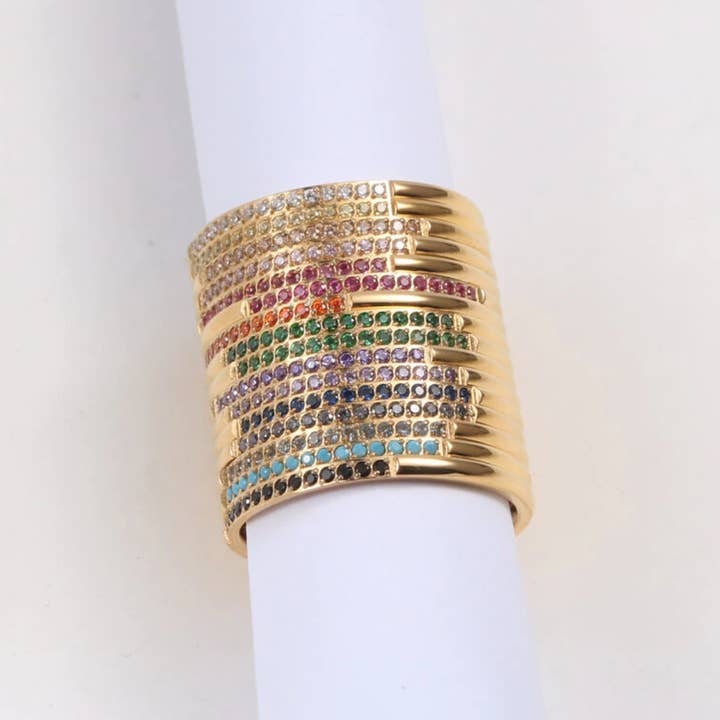 MeloMelo - Wholesale Multi-Stone Ring - Rimini - Dainty Multi-Colour Gold Stacking Rings4