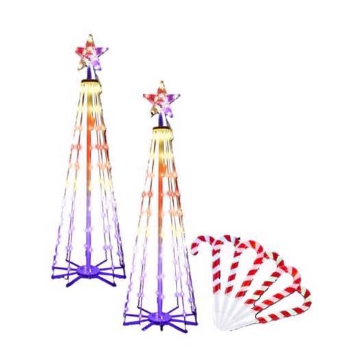 Everyday Supply Co - Wholesale Outdoor Ornament/Decor - Celebrations Platinum LED RGBW 4ft Outdoor Yard Decor Kit0