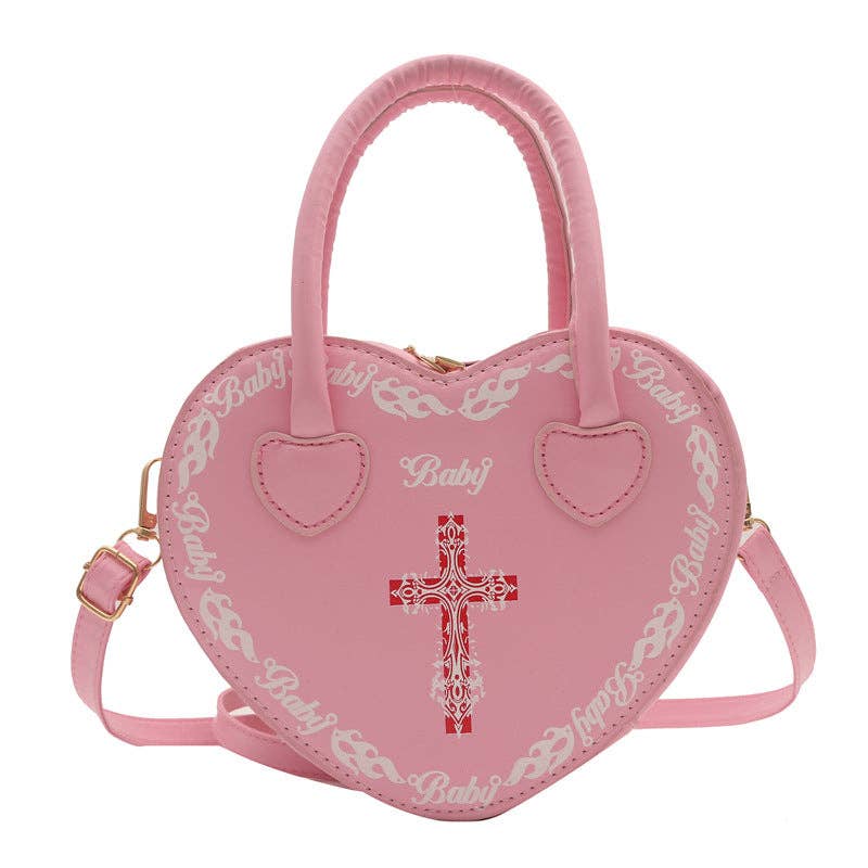 SALINA TRADING INC - Wholesale Shoulder Bag - Women's - Studded Gothic Punk Heart Shoulder Bag Small Square10