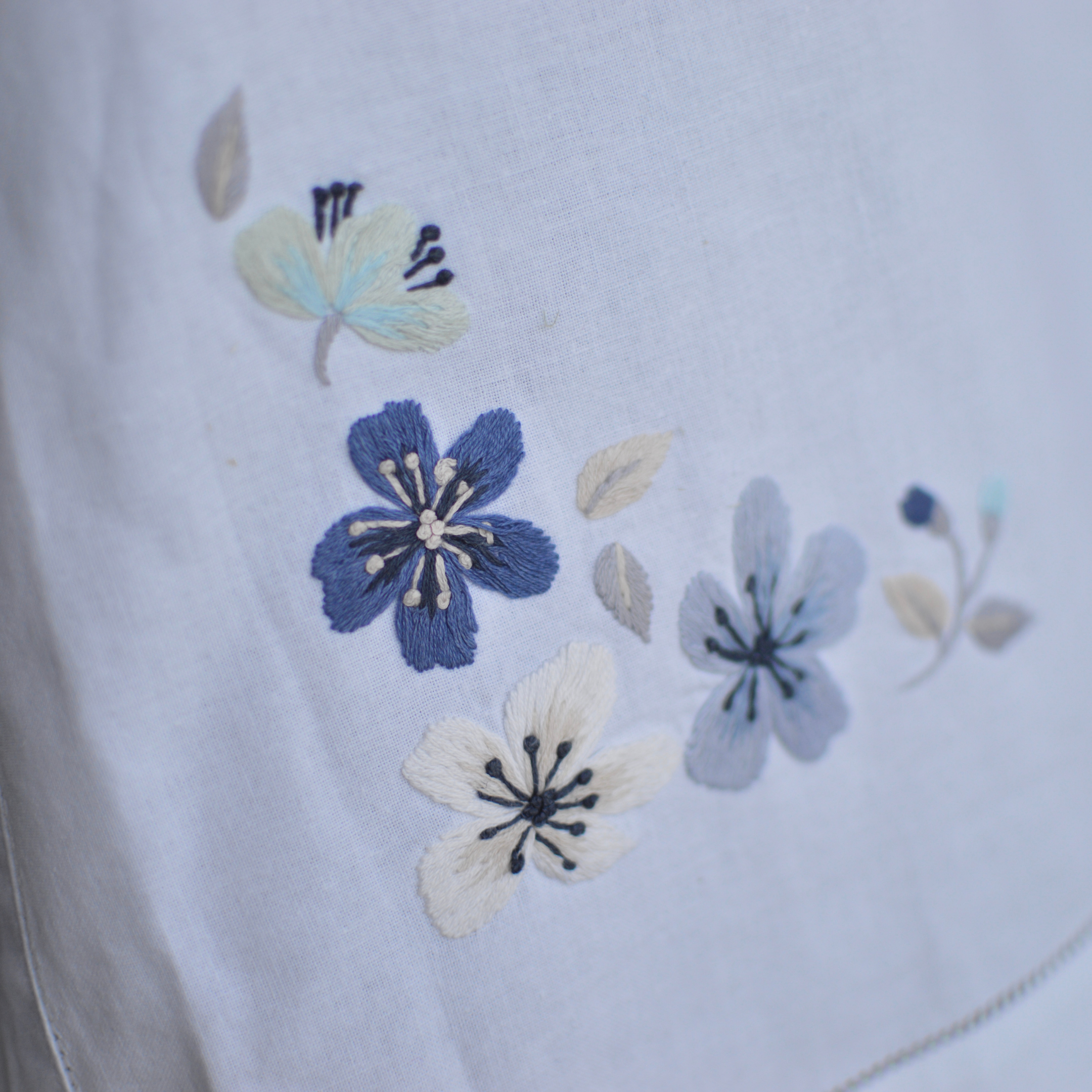 Luala Silk - Vendita all'ingrosso Runner - Runner da tavolo ricamato a mano - Blu albicocca2