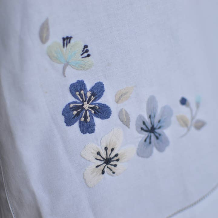 Luala Silk - Vendita all'ingrosso Runner - Runner da tavolo ricamato a mano - Blu albicocca2