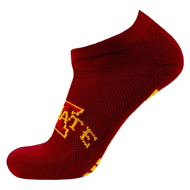 Donegal Bay - Wholesale Socks - Unisex - Iowa State Cyclones Cardinal No-Show Footies1