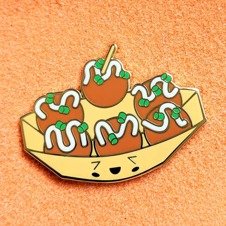 Badge en émail Osaka Takoyaki Octopus 38 mm pour la vente par SmallRiniLady