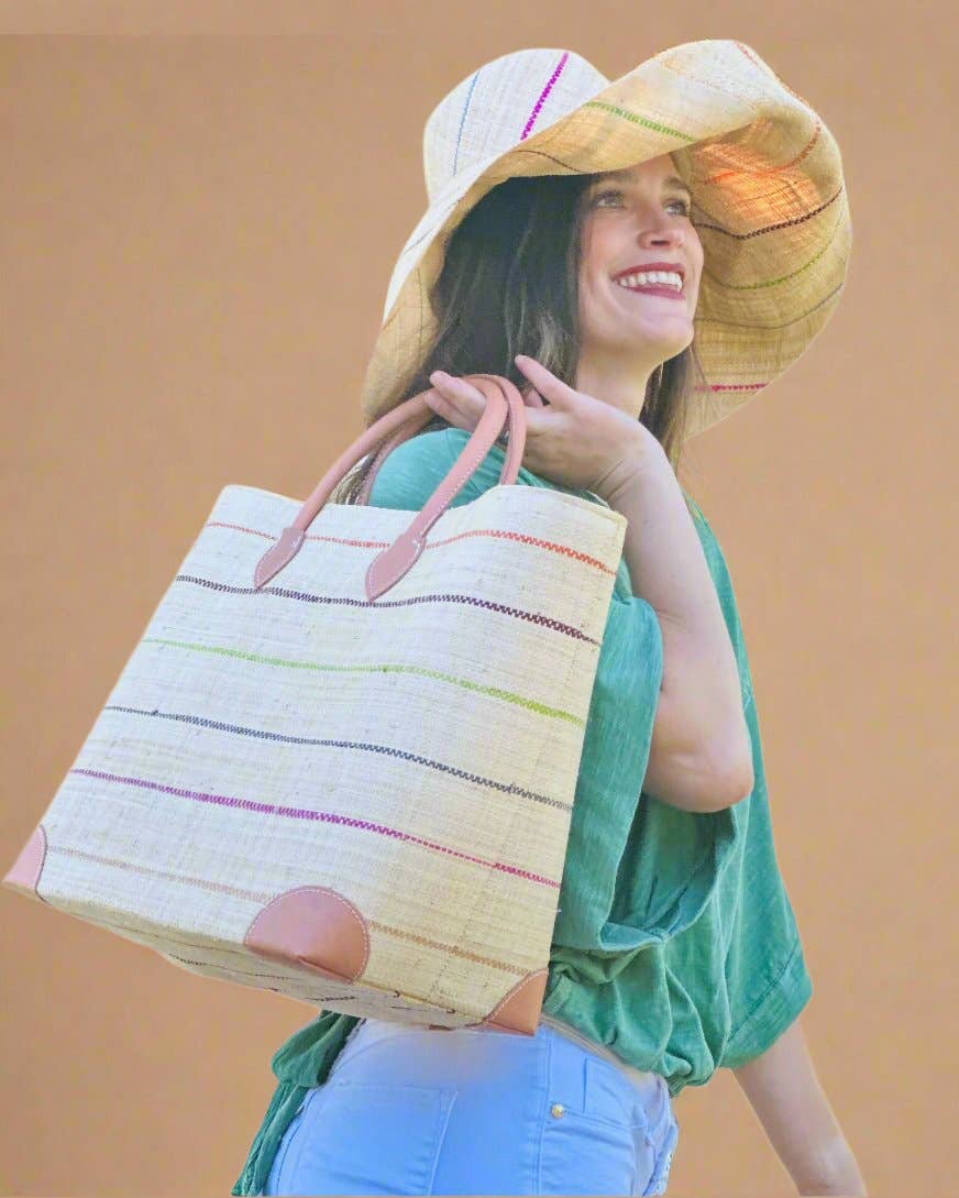 Shebobo - Wholesale Straw Hat - Women's - Monica 5" & 7" Wide Brim Pinstripe Packable Straw Sun Hats20