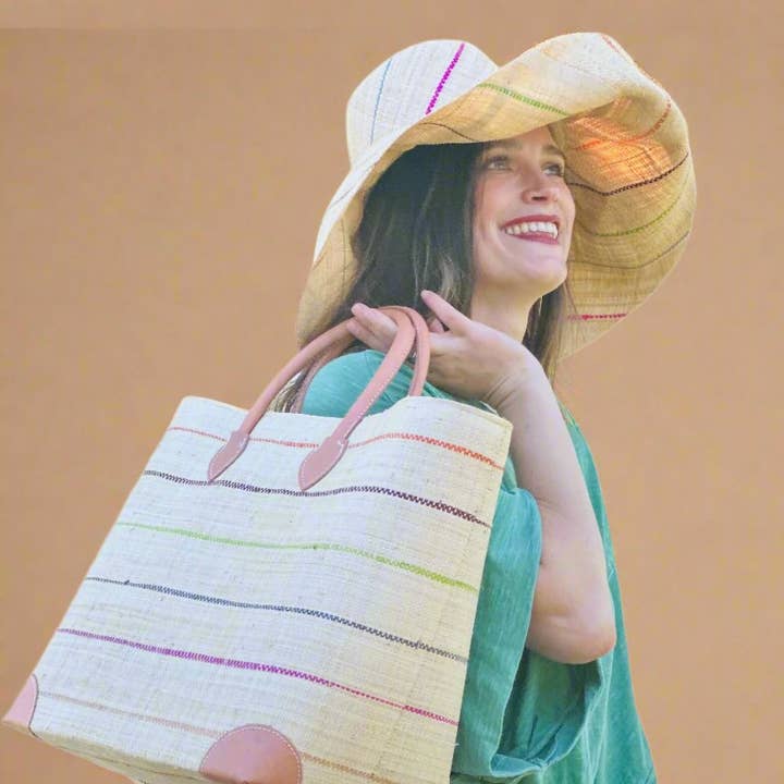 Shebobo - Wholesale Straw Hat - Women's - Monica 5" & 7" Wide Brim Pinstripe Packable Straw Sun Hats20