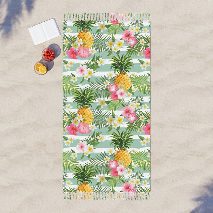 Hearth Home & Living – wholesale Beach towel – Boho Beach Cloth Tropical Flowers