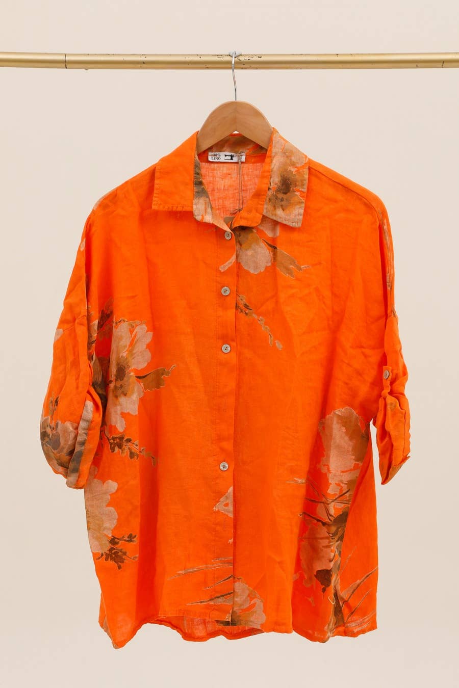 LÉA & LUC - Wholesale Dress - Women's - Floral print shirt in 100% Linen REF. 20090/53