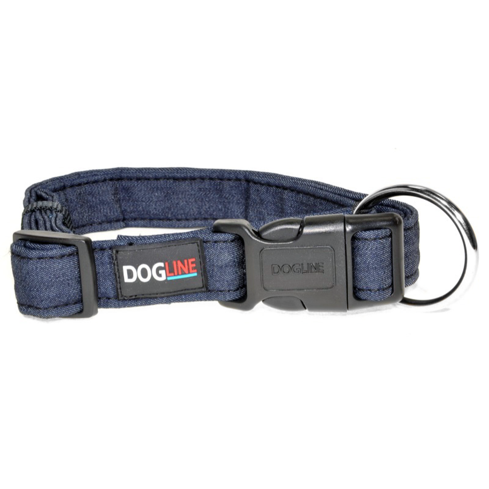 Dogline – Engroshandel Halsbånd - Hund – Denim flad krave1