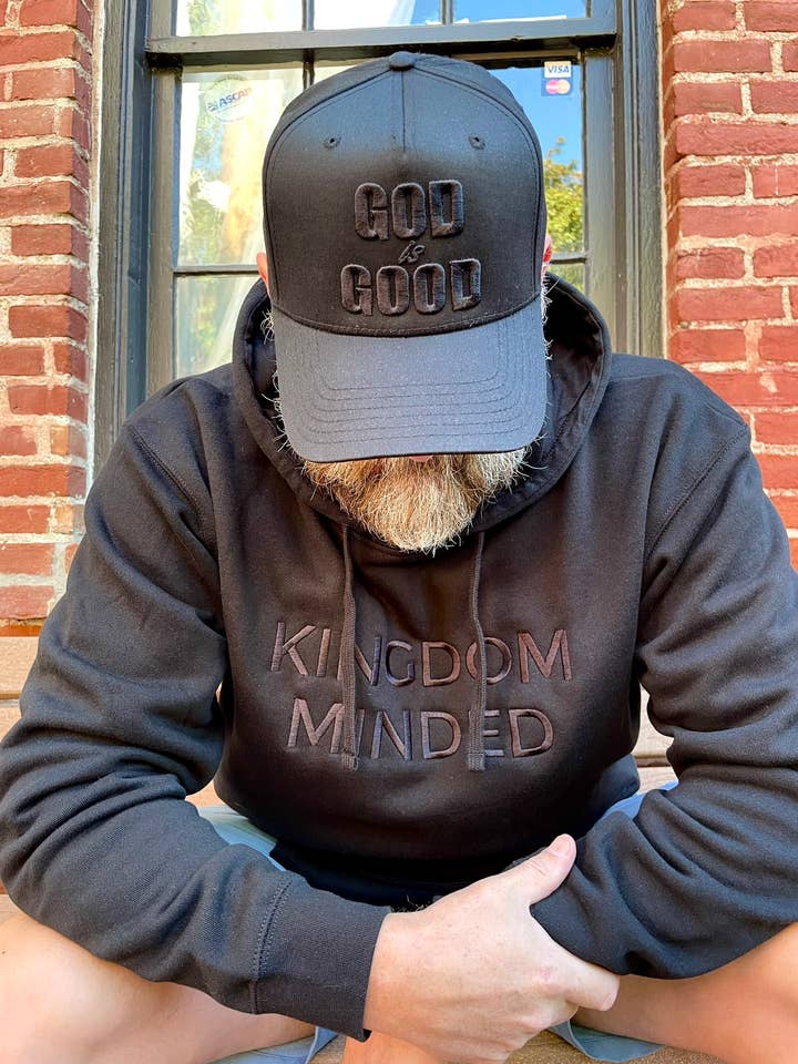 GOD IS GOOD EMBROIDERED HAT - BOLD for wholesale by Driftwood Leather Co